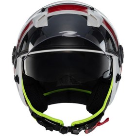 Resim Zeus ZS-213 AX5 White Black Red Açık Kask 