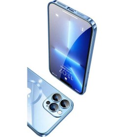 Resim İphone 13 Pro Max Uyumlu Wireless Şarj Özellikli Sert Pc Zore Riksos Magsafe Kılıf-mavi Mavi 