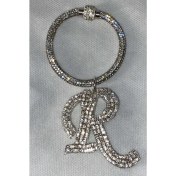 Resim Arabasına Aşıklar Kulübü Swarovski Taşlı Bileklik Anahtarlık R Harfli 