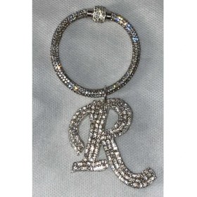 Resim Arabasına Aşıklar Kulübü Swarovski Taşlı Bileklik Anahtarlık R Harfli 