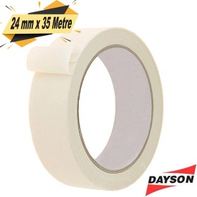 Resim BADEM10 Dayson Maskeleme Bandı Kağıt Bant Beyaz 24 mm x 35 Metre 
