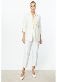 Resim Ekol Kolu Apoletli Torba Cepli Ceket Ekru 