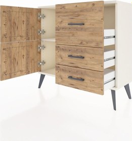 Resim Arges Şifonyer Tek Raflı 3 Çekmeceli 2 Kapaklı 88x30x80 Aytaşı-çam Çam 