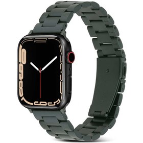 Resim Apple Watch 44mm KRD-04 Metal Kordon - Olive 
