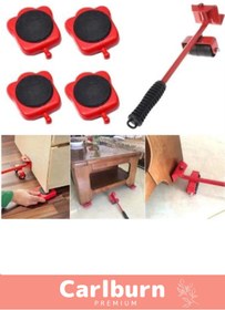 Resim Carlburn Özel Üretim Abs Plastik Tekerlekli Basit Ağır Beyaz Eşya Mobilya Kaydırma Aleti Aparatı Krikolu Set 