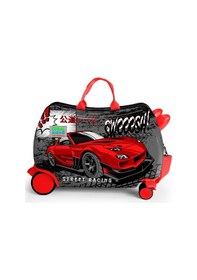 Resim Coral High Kids Siyah Kırmızı Anime Araba Desenli Otur-çek Çocuk Valizi 16368 Siyah - Açık Gri 