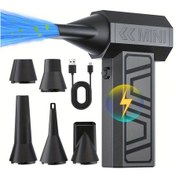 Resim Honeybeeshop Siyah Elektrikli Hava Duster Type C Sarjli Temizleme Ufleyici 130000 Rpm 4 Vitesli Araba Ufleme Aracı Tasinabilir Turbo Jet Fan 