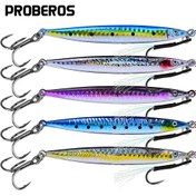 Resim PROBEROS 5'li Premium Batan Metal Jig, Deniz Levreği ve Diğer Balıklar için Üçlü Kanca ile Bionik Sert Yem 