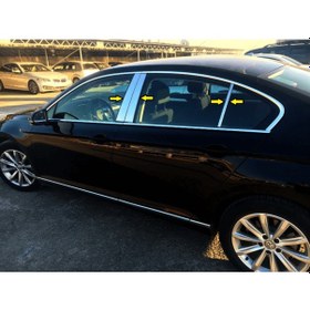 Resim Vw Passat B8 2015-2025 Krom Kapı Direği 8 Parça Krom Paslanmaz Çelik Cam Direk 