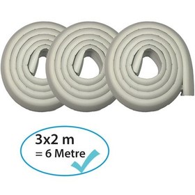 Resim Evokids 3 Adet Kauçuk Kenar Koruyucu (6 Metre) - Gri Çok Renkli 
