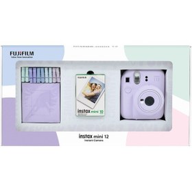Resim Fujifilm Instax Mini 12 Fotoğraf Makinesi + 10'lu Film + Mandal Lila 