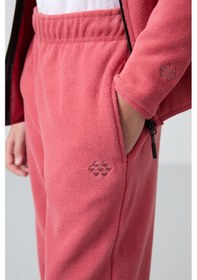 Resim Tommy Life Yaban Gülü Kalın Yumuşak Dokulu Standart Fit Nakışlı Polar Kız Çocuk Eşofman Alt - 75155 Gül 
