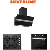 Resim Silverline Siyah Cam Ankastre Set (3472 Bold 60+cs5429b01+bo6504b01) 