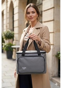 Resim Nova Termos Çanta Isı Yalıtımlı Termal Kamp Piknik Çanta Gri Gri 