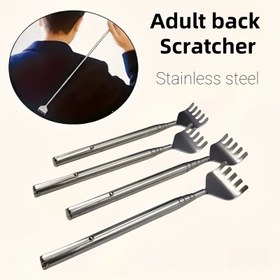 Resim 3'lü Taşınabilir Paslanmaz Çelik Sırt Kaşıyıcı Seti, Geri Çekilebilir Paslanmaz Çelik Gıcırdatma Aleti, Kalem Asılı Gıdıklama Aracı - Evde, banyoda, ofiste, açık havada, araçta kullanım için uygun, saklama ve taşıma kolay temel gıdıklama aracı - Tatil hediyeleri, Babalar Günü, Anneler Günü 