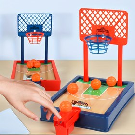 Resim Gençler için Etkileşimli Parmak Basketbol Oyunu - Otomatik Top Geri Dönüşlü Masaüstü Atış Makinesi, Ebeveyn-Eğiticiler Bağlantısı İçin Eğitici Oyuncak, Yaş 3+, Mavi ve Kırmızı Plastik Tasarım 