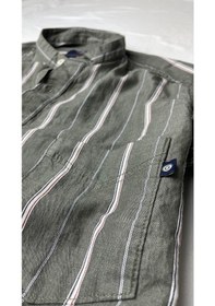 Resim Alaska The Last Frontier Slim Fit %100 Pamuk Kumaş Hakim Yaka Uzun Kol Gömlek-çizgili Haki- Çok Renkli 