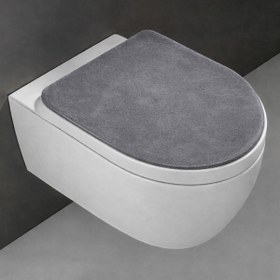 Resim Teksev Klozet Kapak Örtüsü, Ultrasoft Düz Mürdüm Renk, Banyo Klozet Örtüsü 