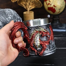 Resim 1 adet Ejderha Şeklinde Paslanmaz Çelik Kahve Kupası, 15.2oz İzole Edilebilir Yeniden Kullanılabilir Kupa, Sadece Elde Yıkama, Yetişkinler İçin Çok Amaçlı, Noel, Cadılar Bayramı, Paskalya, Hanuka, Şükran Günü Hediyeleri İçin İdeal 