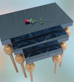 Resim Zigon ILGZ18096 TOMBUL Model Sehpa Parlak Gold Kayın Balon Ayak Baklava çizgi Ayn 