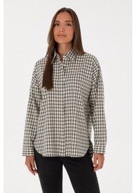 Resim U.s. Polo Assn. Kadın Koyu Yeşil Gömlek Desenli 50316679-vr079 Koyu Yesıl 