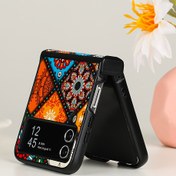 Resim Samsung Folding Zflip3/Zflip4/Zflip5/Zflip6 Cep Telefonu Kılıfı İçin Uygun Moda Retro Bohem Etnik Stil 
