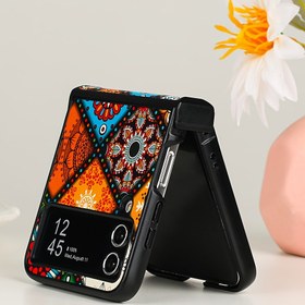 Resim Samsung Folding Zflip3/Zflip4/Zflip5/Zflip6 Cep Telefonu Kılıfı İçin Uygun Moda Retro Bohem Etnik Stil 