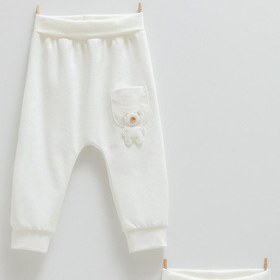 Resim Caramell Cute Bear Cep Detaylı Patiksiz İkili Pantolon Ekru 