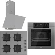 Resim Ferre Grey FryArt 3 lü Ankastre Set ( QEP63CPR - SS208 - D088 ) 