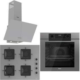 Resim Ferre Grey FryArt 3 lü Ankastre Set ( QEP63CPR - SS208 - D088 ) 