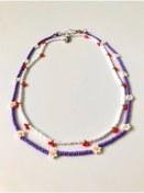 Resim Handmade Minimal Boncuk Papatya-kiraz Ikili Kolye Seti 