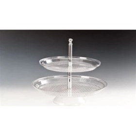 Resim Iki Katlı Polycarbonat Pasta Standı 