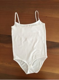 Resim LEYNA BUTİK Kız Çocuk Beyaz Ip Askılı Kopçalı Atlet Body 9-14 Yaş 6'lı Paket 