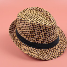 Resim Yazlık Hasır Fötr Trilby Şapka - 58 cm 