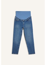 Resim Defacto Straıght Fıt Beli Lastikli Bilek Boy Jean Yıkamalı Hamile Pantolon H2077ax26smnm28 
