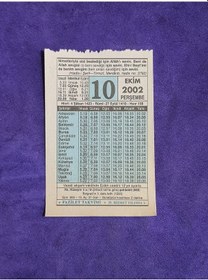 Resim 10 Ekim 2002 Takvim Yaprağı - Nostalji Koleksiyonluk Takvim Yaprağı 
