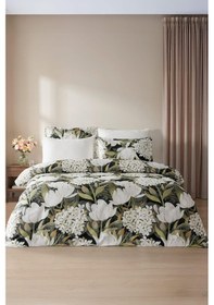 Resim Seraphine %100 Pamuk Saten Çift Kişilik Nevresim Takımı Beyaz 