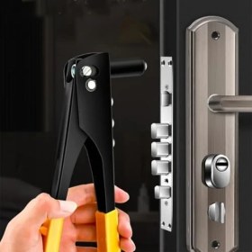 Resim Karokstore 4 Uçlu Profesyonel Perçin Tabancası Seti – 2.4/3.2/4.0/4.8 mm Başlık + 40 Adet Alüminyum Perçin + Anahtar | Metal, Plastik ve Deri Delme & Sabitleme Aracı 