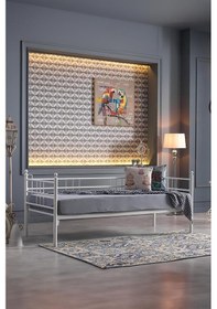 Resim Soho Daybed Tek Kişilik Sedir Metal Karyola Beyaz 