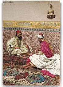 Resim Osmanlıda Tavla Oynayanlar Tablosu - 40x60cm 