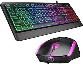 Resim Everest KM-R59 FORZA PLUS Siyah Usb Rainbow Backlight Q Klavye + 1200 dpi Mouse Set 