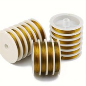 Resim 0.3-0.8mm Altın Paslanmaz Çelik Tel - DIY Takı Yapımı, Bilezikler, Kolyeler & El İşi Projeleri için Esnek Olmayan, Kararmaya Dirençli Boncuk İpliği - Makaralı Organizasyonlu Yumuşak Esnek Dizeleme Teli, Takı Yapımı İçin Tel, Boncuk Geçirme, Pürüzsüz Yüzey, Kararmaya Dirençli Malzeme 