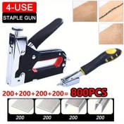 Resim 4-in-1 Görev Manuel Zımba Tabancası Kiti - Kumaş, Kablo, Duvar Onarımı için Profesyonel Döşeme Aracı, 800 Zımba ve Çıkarıcı ile Mükemmel Ev DIY Projeleri için 