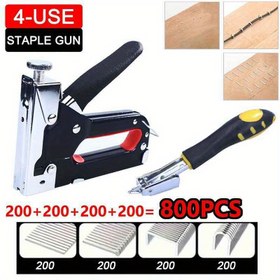 Resim 4-in-1 Görev Manuel Zımba Tabancası Kiti - Kumaş, Kablo, Duvar Onarımı için Profesyonel Döşeme Aracı, 800 Zımba ve Çıkarıcı ile Mükemmel Ev DIY Projeleri için 
