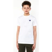 Resim Qivi Butterfly Baskılı Unisex Çocuk Beyaz T-Shirt 