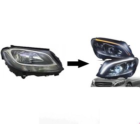 Resim Mercedes W205 Halojen İçIn Led Far DÖnüşüm Seti 2019 Sonrası Uyumlu 