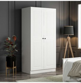 Resim Kale 2 Mebran Kapaklı Dolap - Beyaz 190cm 