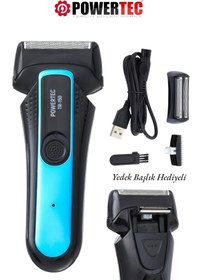 Resim Powertec TR-150 Profesyonel Şarjlı Günlük Sakal Tıraş Makinesi Sinekkaydı Tıraş ve Erkek Bakım 
