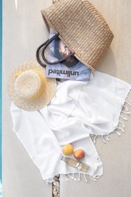 Resim Stone Taşlama Yıkamalı Gofre Peştemal Beyaz - Beyaz / 85X160 