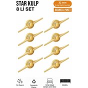 Resim Lüks Star Kulp Altın 32mm 8 Adet Mobilya,yatak Odası, Tv Ünitesi,çocuk Ve Genç Odası, Dolap Kulpu Altın 